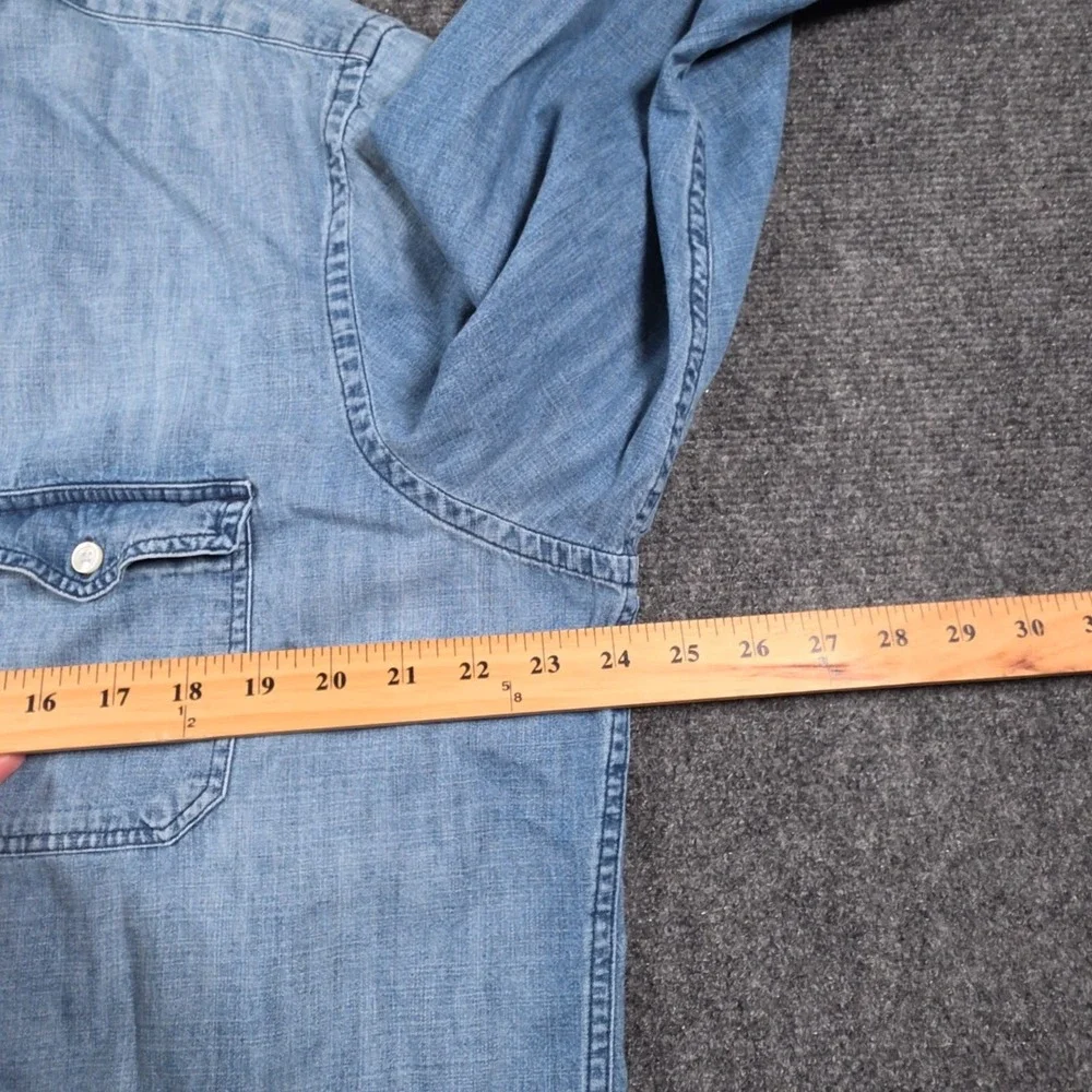 Banana Republic Slim Fit Denim Shirt Mens XL Blue Long Sleeve Button Down